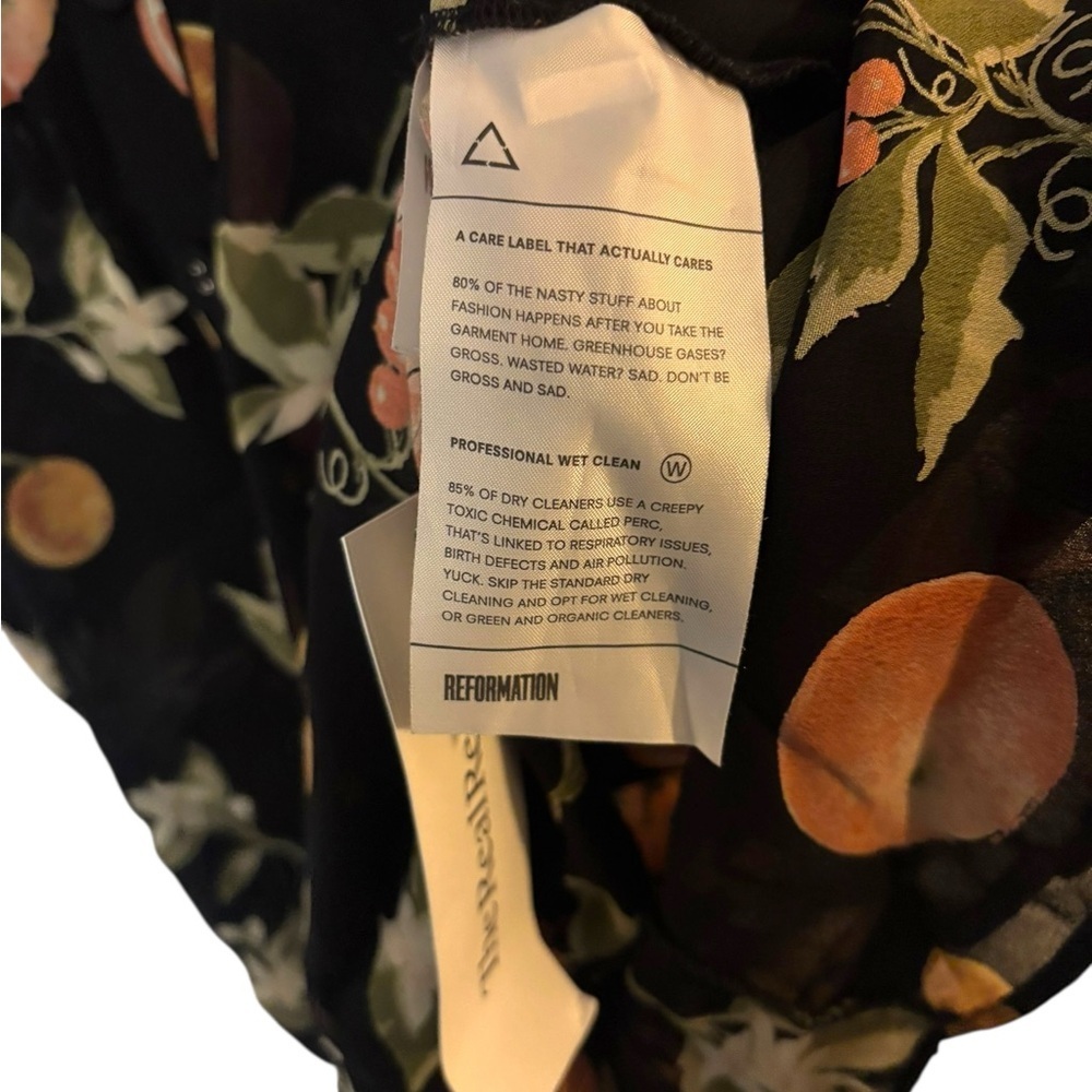 Reformation | Tamara Fruitcake Dress | Black with oranges π | Size 2 - Picture 13 of 14